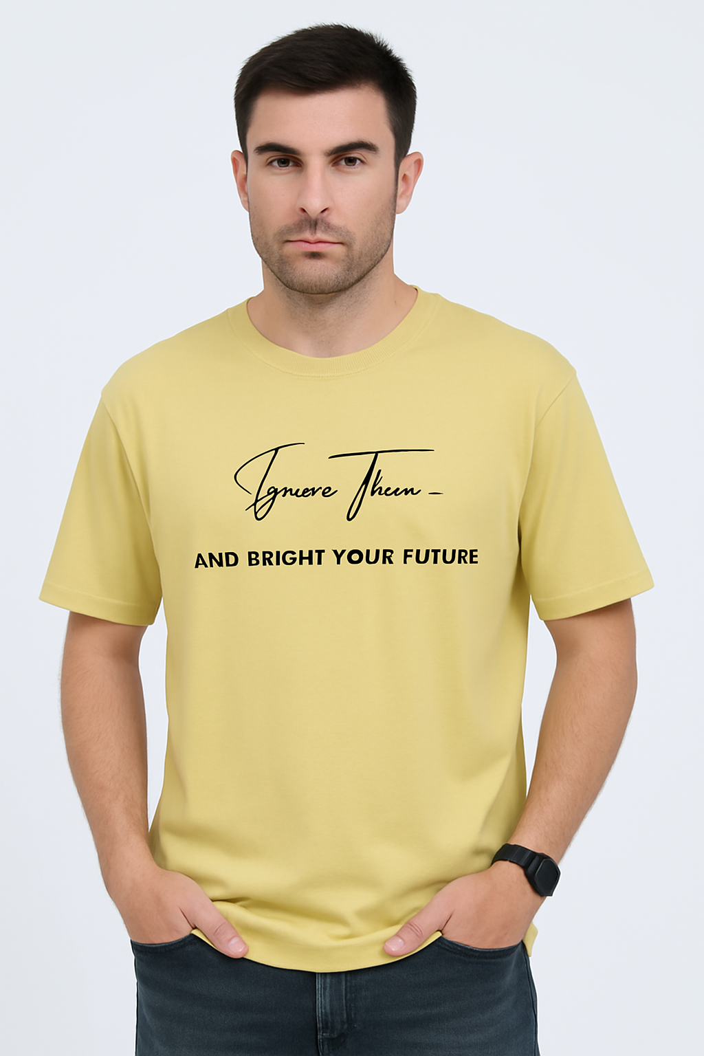 Men’s Oversized T-Shirt – Premium 100% Cotton | Beige Streetwear Fit by Saste Kapde
