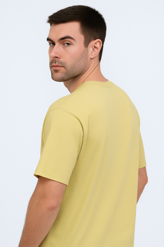 Men’s Oversized T-Shirt – Premium 100% Cotton | Beige Streetwear Fit by Saste Kapde